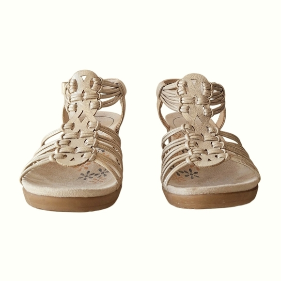 Baretraps Taren Gold Metallic Strappy Wedge Sandals Angelcore Fairycore - Picture 5 of 8